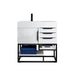 Columbia 36 Inch Single Vanity in Glossy White Matte Black With White Zeus Silestone Top