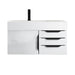 Columbia 36 Inch Single Wall Mount Vanity in Glossy White Matte Black With White Zeus Silestone Top