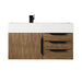 Columbia 36 Inch Single Wall Mount Vanity in Latte Oak Matte Black With White Zeus Silestone Top