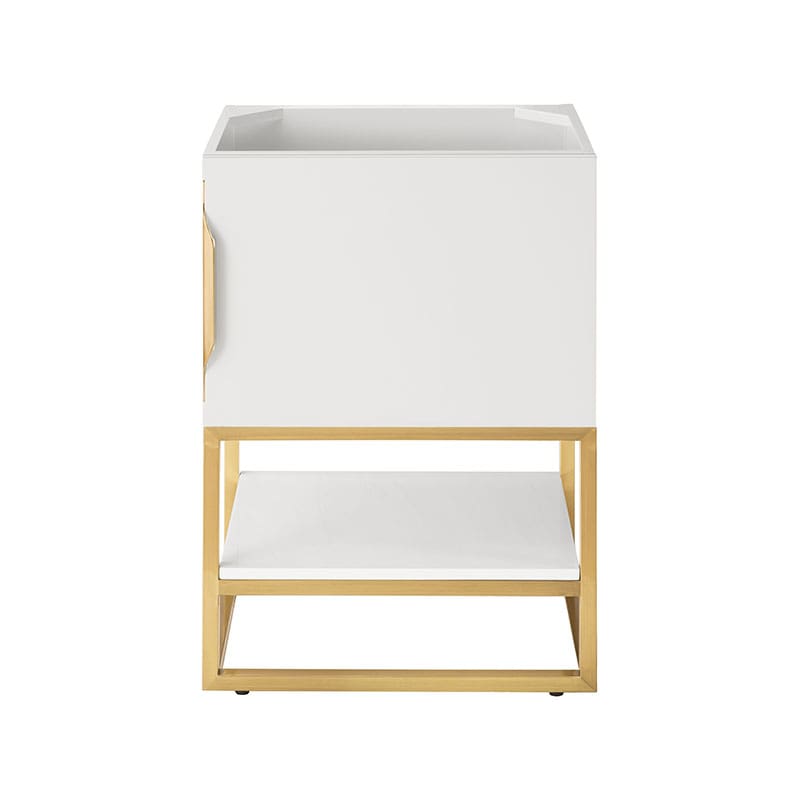 Columbia 36" Single Vanity Radiant Gold Glossy White Cabinet Only