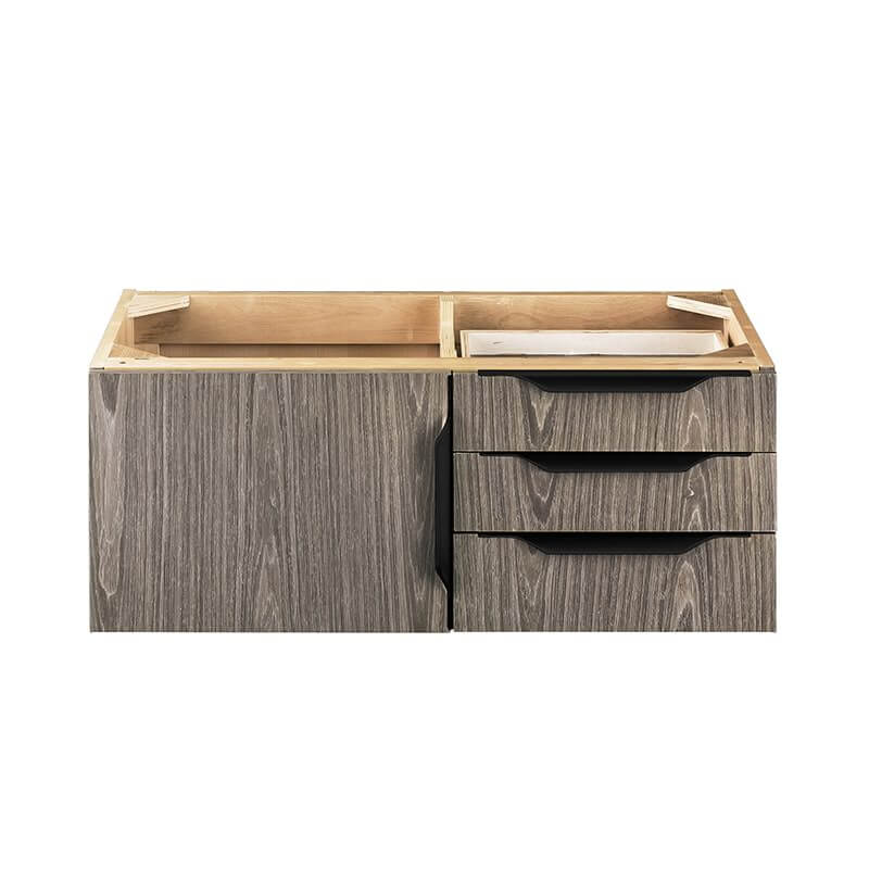 Columbia 36" Single Wall Mount Vanity in Ash Gray Matte Black Cabinet Only