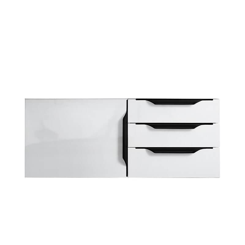 Columbia 36" Single Wall Mount Vanity in Glossy White Matte Black Cabinet Only
