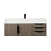 Columbia 48 Inch Single Wall Mount Vanity in Ash Gray Matte Black With White Zeus Silestone Top