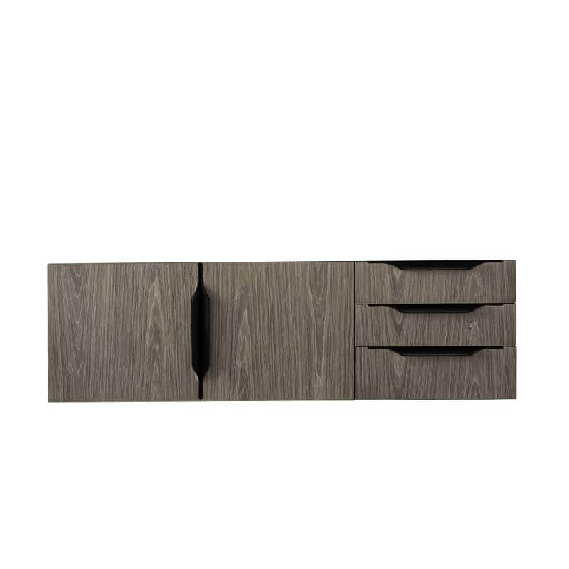 Columbia 48" Single Wall Mount Vanity in Ash Gray Matte Black Cabinet Only