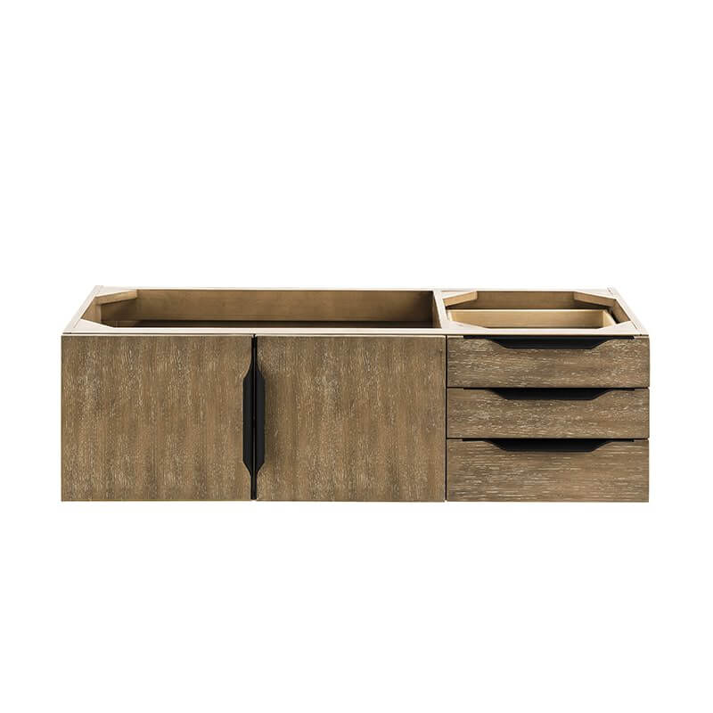 Columbia 48" Single Wall Mount Vanity in Latte Oak Matte Black Cabinet Only