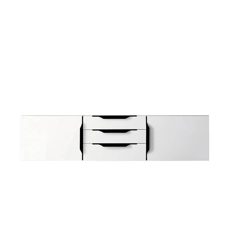 Columbia 59" Double Wall Mount Vanity in Glossy White Matte Black Cabinet Only