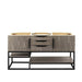 Columbia 59 Inch Double Vanity in Ash Gray Matte Black Cabinet Only