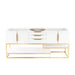 Columbia 72 Inch Double Vanity Glossy White Radiant Gold Cabinet Only