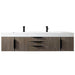 Columbia 72 Inch Double Wall Mount Vanity in Ash Gray Matte Black With White Zeus Silestone Top