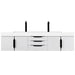 Columbia 72 Inch Double Wall Mount Vanity in Glossy White Matte Black With White Zeus Silestone Top