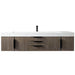 Columbia 72 Inch Single Wall Mount Vanity in Ash Gray Matte Black With White Zeus Silestone Top