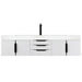 Columbia 72 Inch Single Wall Mount Vanity in Glossy White Matte Black With White Zeus Silestone Top