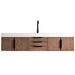 Columbia 72 Inch Single Wall Mount Vanity in Latte Oak Matte Black With White Zeus Silestone Top