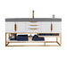 Columbia 72" Single Vanity in Glossy White Radiant Gold With Dusk Grey Glossy Composite Stone Top