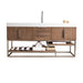 Columbia 72" Single Vanity in Latte Oak Brushed Nickel With White Zeus Silestone Top