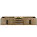 Columbia 72" Single Wall Mount Vanity in Latte Oak Matte Black Cabinet Only