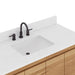 Coventry 48 inch Single Sink Teak Bathroom Vanity Natural Teak in Carrara Cala White Engineered Stone