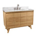 Coventry 48 inch Single Sink Teak Bathroom Vanity Natural Teak in Carrara White Marble Corner View