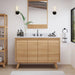 Coventry 48 Single Sink Teak Bathroom Vanity Natural Teak in Cala White Engineered Stone Dront View