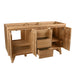 Coventry 60 inch Double Sink Teak Bathroom Vanity Natural Teak Cabinet Only Open