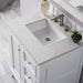 De Soto 30 Inch Single Vanity in Bright White With Eternal Jasmine Pearl Silestone Top