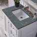 DE Soto 30 Inch Single Vanity in Bright White With Parisien Bleu Silestone Top
