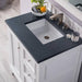 De Soto 30" Single Vanity in Bright White With Charcoal Soapstone Silestone Top
