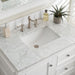 De Soto 36" Double Single Vanity Bright White With Carrara Marble Top