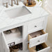 De Soto 36" Double Single Vanity Bright White With Ethereal Noctis Silestone Top