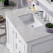 De Soto 36" Double Single Vanity Bright White With Victorian Silver Silestone Top
