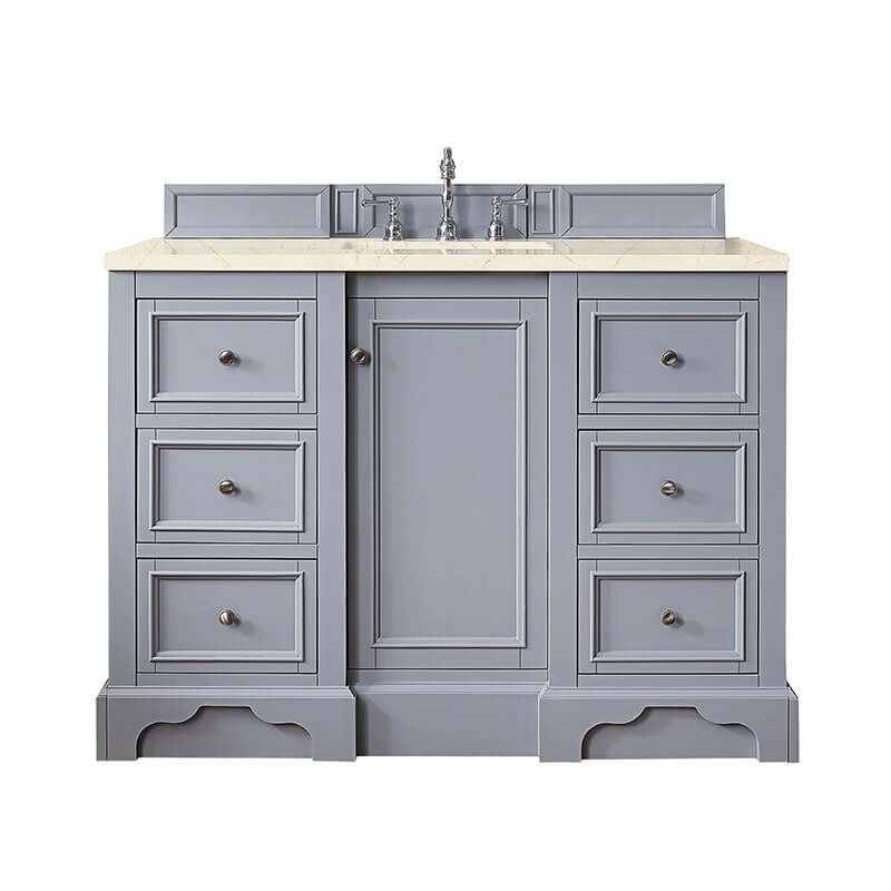 DE Soto 48" Double Single Vanity Silver Gray With Eternal Marfil Silestone Top