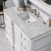 De Soto 48 Inch Single Vanity Bright White With Victorian Silver Silestone Top