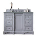 De Soto 48 Inch Single Vanity Silver Gray With Cala Blue Silestone Top