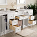 De Soto 82 Inch Double Vanity Set Bright White Open Drawer