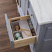 De Soto 94" Double Vanity Set Silver Gray Close Up Drawer