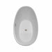 Dorrit 60" Freestanding Acrylic White Bathtub With Brushed Nickel Trim Top Side View