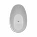 Dorrit 60" Freestanding Acrylic White Bathtub With Polished Chrome Trim and Brushed Gold Faucet Top Side View
