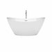Dorrit 60 Inch Freestanding Acrylic White Bathtub With With Polished Chrome Trim Front View