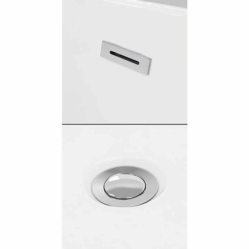 Dorrit 60 Inch Freestanding Acrylic White Bathtub With With Polished Chrome Trim Pop Up Drain and Overflow Plate