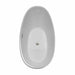 Dorrit 66 Inch Freestanding Acrylic White Bathtub With Brushed Nickel Trim No Faucet Top View