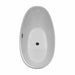 Dorrit 66 Inch Freestanding Acrylic White Bathtub With Matte Black Trim No Faucet Top View