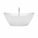 Dorrit 66 Inch Freestanding Acrylic White Bathtub With Polished Chrome Trim Front View
