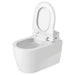 duravit sensowash slim shower toilet seat corner view open lid and seat with toilet