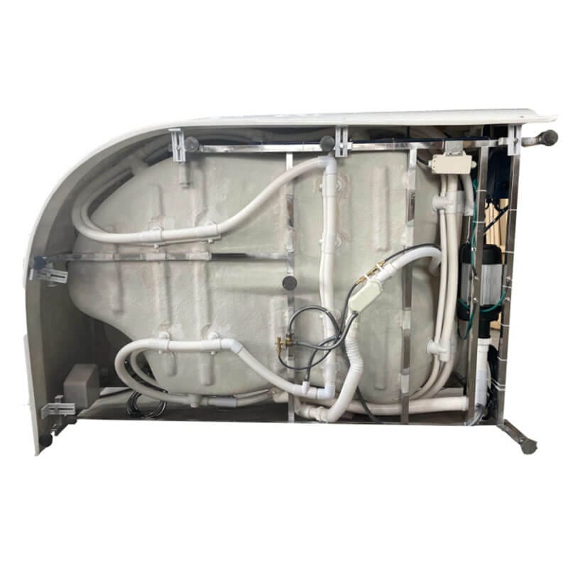 EAGO AM124ETL-L 6 ft Right Drain Corner Acrylic White Whirlpool Bathtub for Two Engineering Backbone