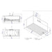 EAGO AM154ETL-R5 5 ft Acrylic White Rectangular Whirlpool Bathtub with Fixtures Technical Drawing & Dimensions