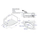EAGO AM161-L 59 Single Person Corner White Acrylic Whirlpool Bathtub Installation Blueprint