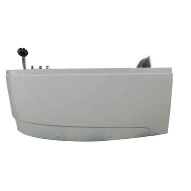 EAGO AM161-L 59 Single Person Corner White Acrylic Whirlpool Bathtub Side View
