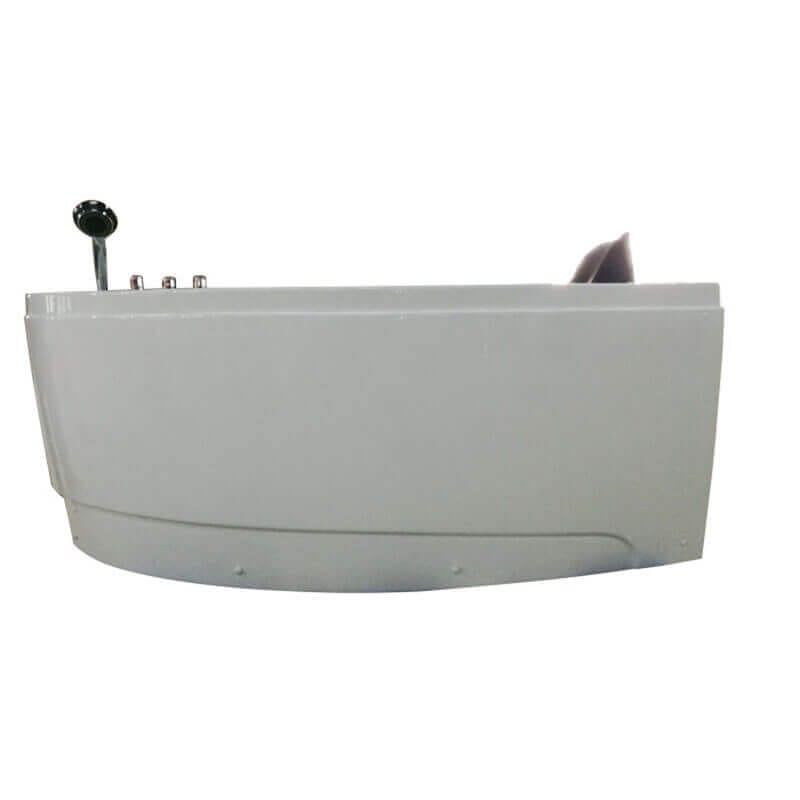 EAGO AM161-L 59 Single Person Corner White Acrylic Whirlpool Bathtub Side View