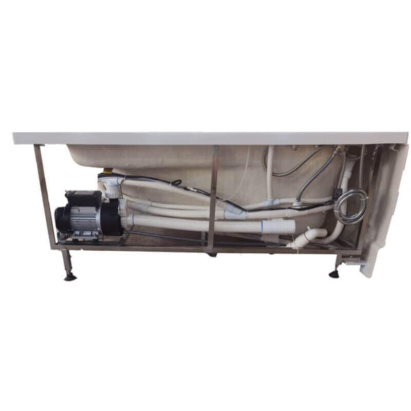 EAGO AM161-L 59 Single Person Corner White Acrylic Whirlpool Bathtub Underside Infrastructure