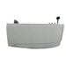 EAGO AM161-R 59 inch Single Person Corner White Acrylic Whirlpool Bathtub Side View